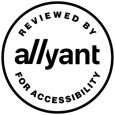 An Accessible360 badge sharing that we've partnered with an industry-leading ADA vendor who maintains our site is in good standing with accessibility.